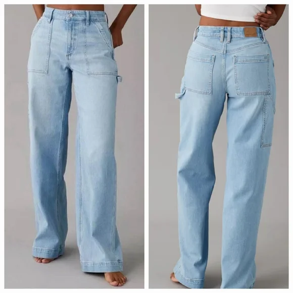 American Eagle Outfitters Light Blue Flare Jeans - Picture 1 of 16